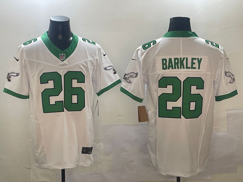 Men Philadelphia Eagles #26 Barkley White Thanksgiving three generations 2024 Nike Limited NFL Jersey style 1->washington commanders->NFL Jersey